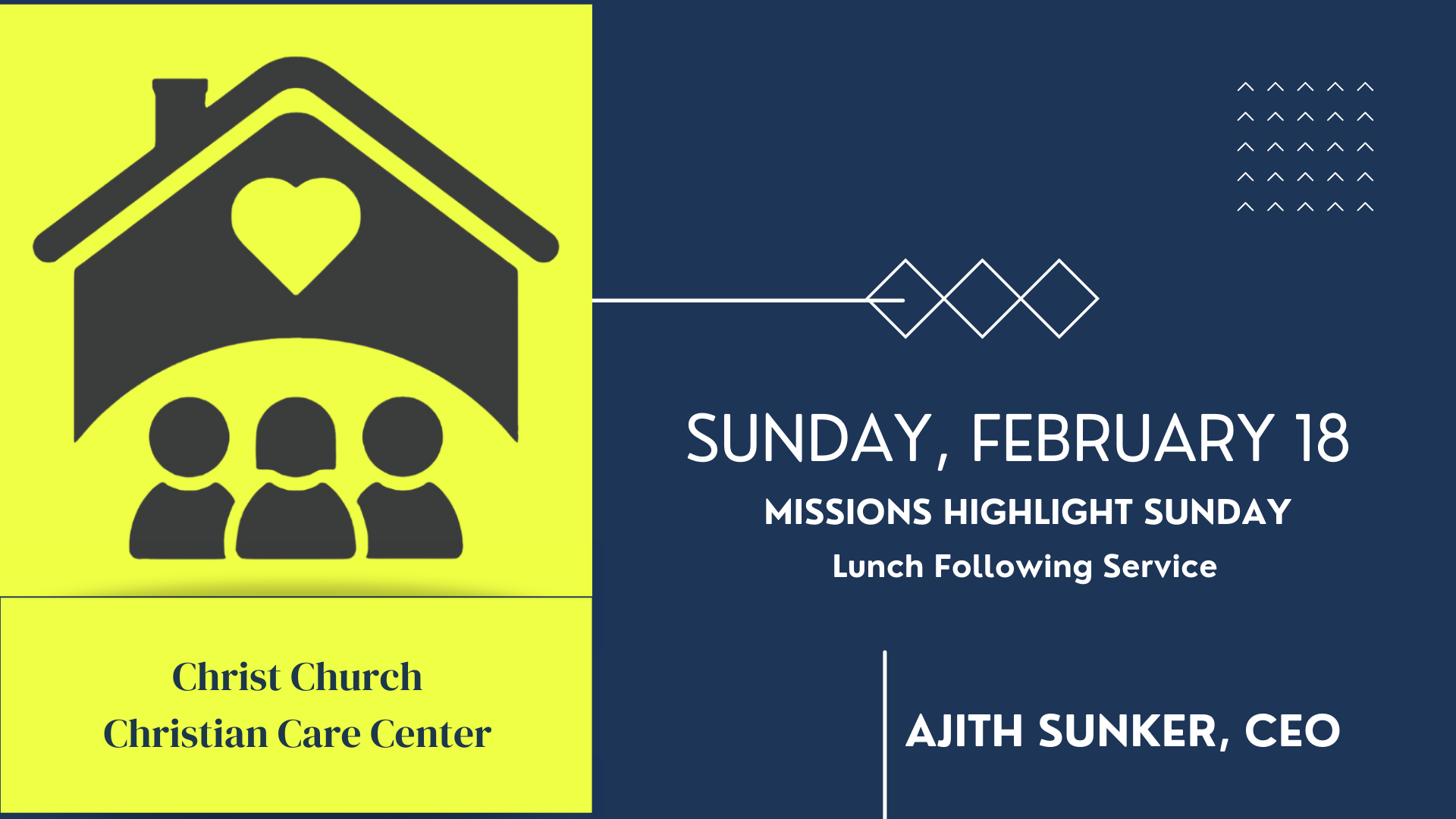 Ajith Sunker, Christ Church Christian Care Center